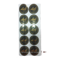 Matte customized copper paper private label black sticker with white logo